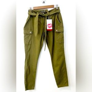 HotKiss Green Cargo Pants with tie-able belt.